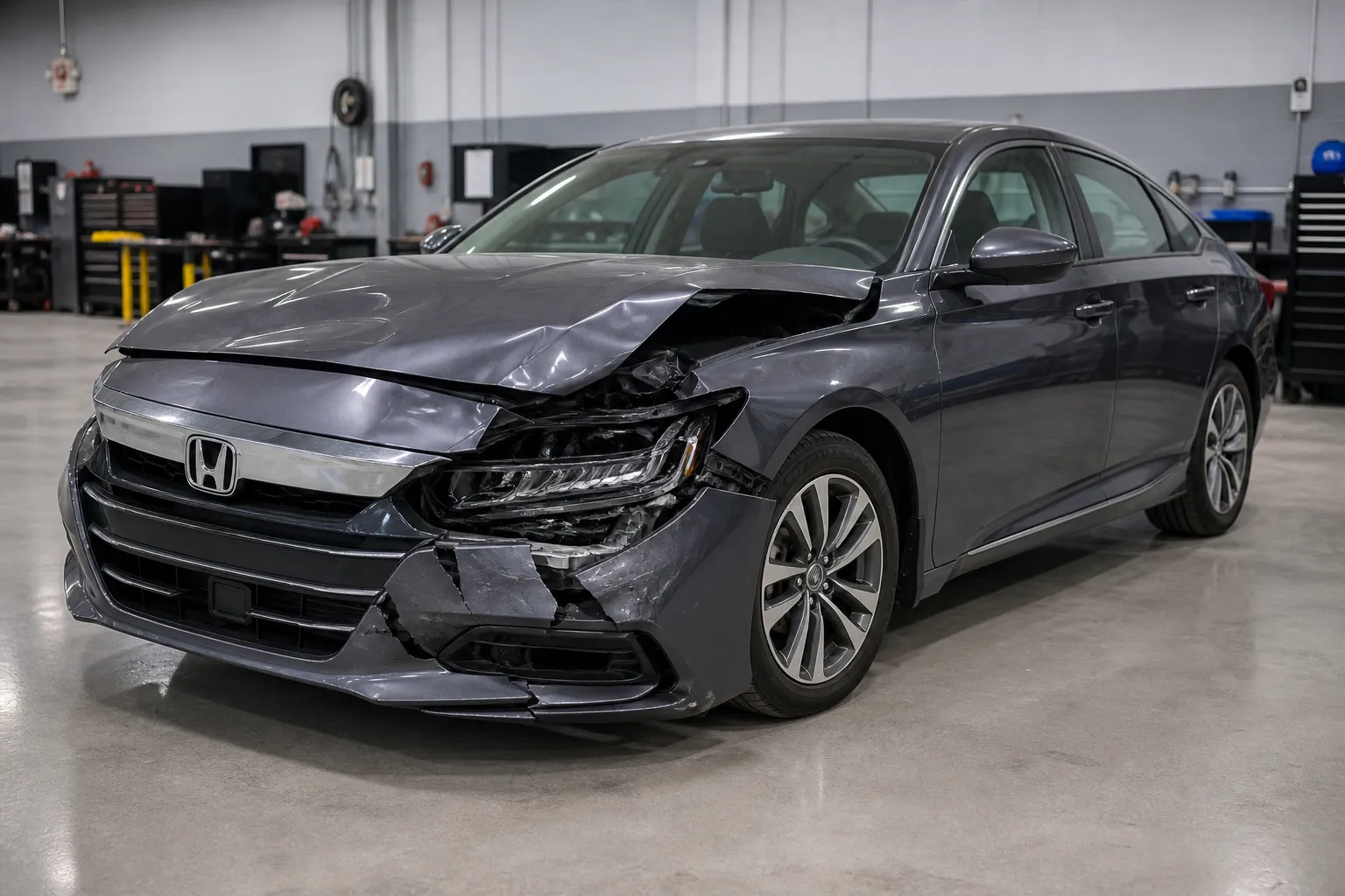 2022 Honda Accord before repair, showing the collision damage