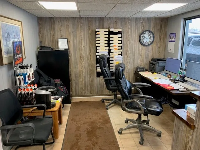 Front office workspace at Loretto Auto Body